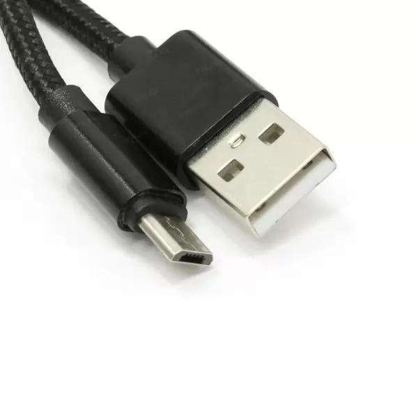 Кабель USB A(m)-->Micro B(m) Jet.A JA-DC22 (черный, в оплетке) L=2m