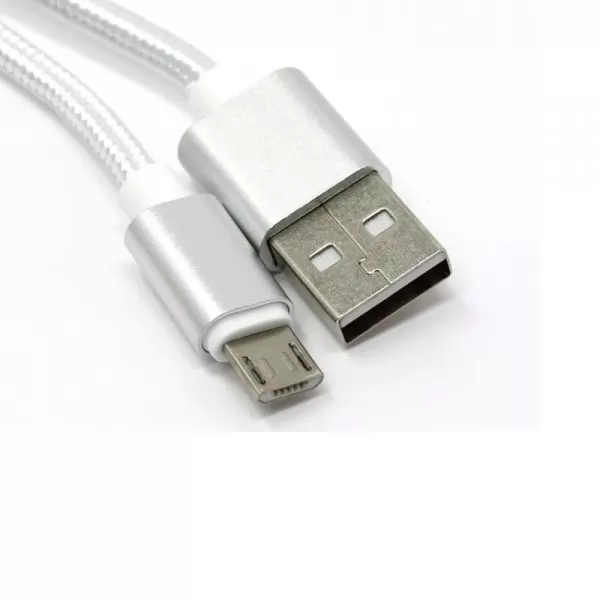 Кабель USB A(m)-->Micro B(m) Jet.A JA-DC22 (белый, в оплетке) L=2m
