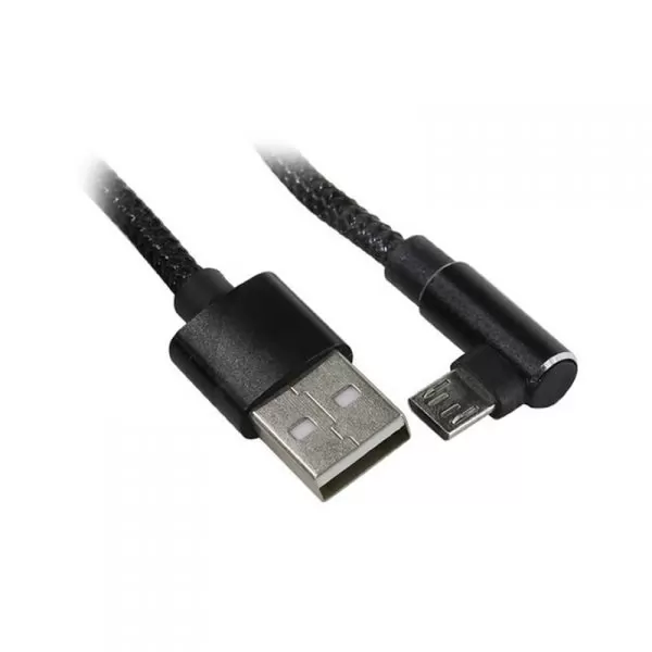 Кабель USB A(m)-->Micro B(m) Jet.A JA-DC25 (черный, в оплетке) L=1m