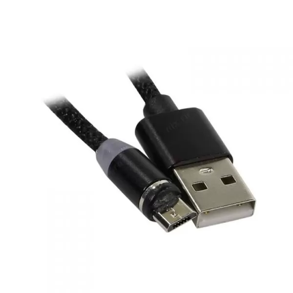 Кабель USB A(m)-->Micro B(m) Jet.A JA-DC26 (черный, в оплетке) L=1m МАГНИТНЫЙ