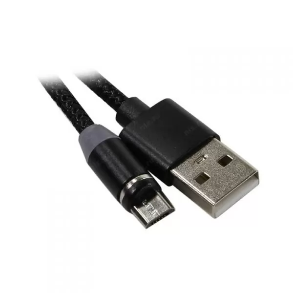 Кабель USB A(m)-->Micro B(m) Jet.A JA-DC26 (черный, в оплетке) L=2m МАГНИТНЫЙ